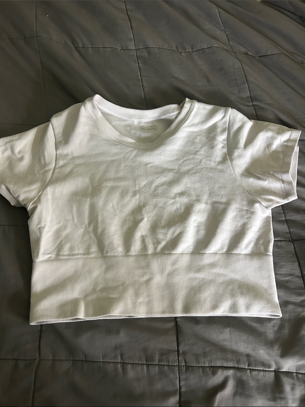 White Cropped Short-Sleeve Top